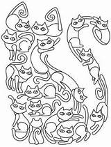 Coloring Cat Pages Adult Cats Embroidery Unique Patterns Misc Print Urban Threads Dover Publications Welcome Designs Pattern Urbanthreads sketch template