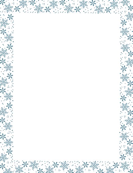 blue snowflake border paper  downloads  httppagebordersorg