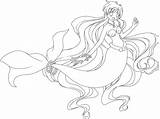 Mermaid Pages Melody Coloring Print sketch template