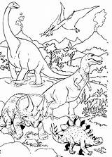 Coloring Landscape Dinosaurs Pages Large Printable sketch template