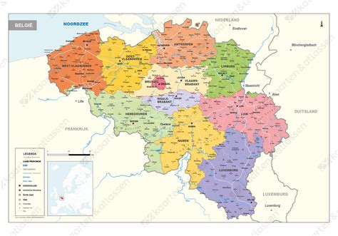 België Kaart Staatkundig 1449 Kaarten En Atlassen Nl