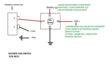 hayden electric fan controls  wiring diagram  hayden electric fan wiring diagram dual fan