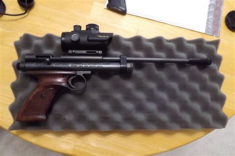 new walnut grips from alliance hobby for my custom 2240 crosman customs guns hand guns