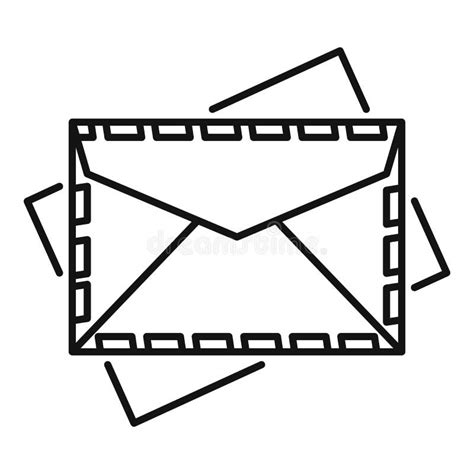 post envelope icon outline style stock vector illustration