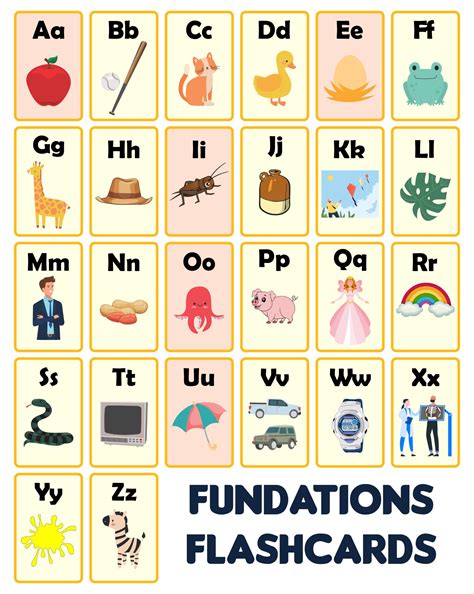 fundations printable flash cards