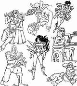Coloring Wonder Woman Pages Superheroes Printable Learn Drawing sketch template