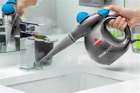 bissells  steam shot cleaner works magic  stained grout food wine