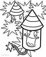 Fireworks Coloring Pages Kids Firework Printable Year Cool2bkids Happy Children Years sketch template