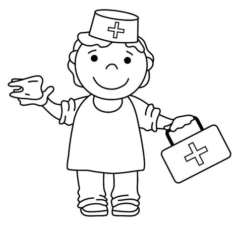 nurse standing coloring page  printable coloring pages  kids