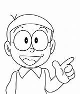 Doraemon Coloring Nobita Nobi sketch template