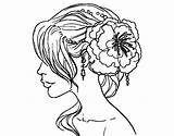 Coloring Pages Hair Hairstyle Wedding Flower Salon Hairstyles Haircut Pintar Flor Per Getcolorings Printable Book Dibuix Colorear Coloringcrew Flowers Color sketch template