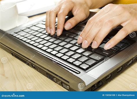 laptop work stock photo image  touching view color