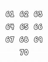 61 70 Numbers Number Bubble Printable Letters Set Sidebar Primary sketch template