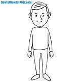 Drawing Man Draw Person Easy Standing Kids Step Coloring Drawings Paintingvalley sketch template