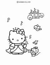 Kitty Hello Coloring Pages Music Listen Ballerina Color Clipart Pour Dancing Comments Online Violin Print Adults sketch template