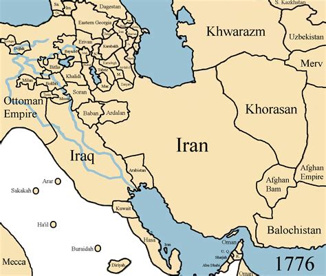 Map Of Iran And Neighbouring Countries During The American