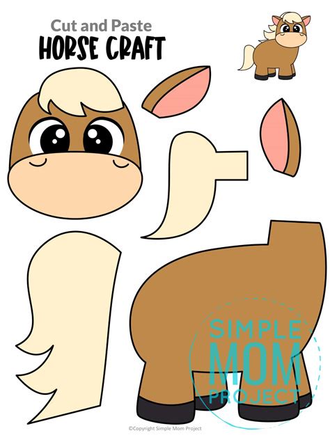 printable horse craft template simple mom project