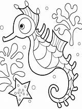 Seahorse Coloring Pages Printable Print Recommended sketch template