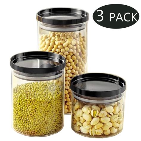 Glass Food Storage Containers With Lids By Meidong Set Of 3 Kitchen