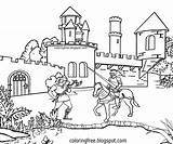 Medieval Castle Moat Invading sketch template