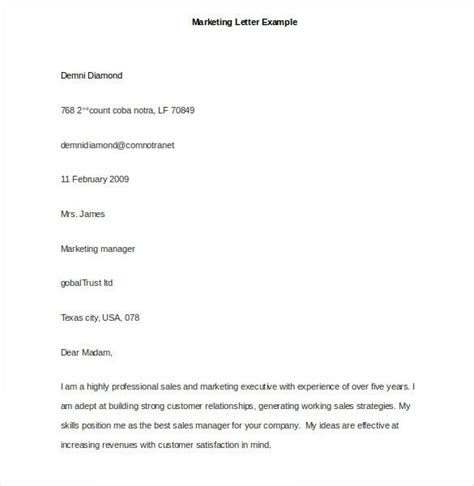 marketing letter template   word excel  documents