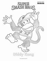 Smash Coloring Kong Super Diddy Brothers Bros Pages Fun sketch template