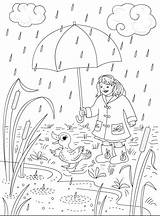 Rainy Coloring Rain Pages Kids Season Drawing Printable Nicole Clipart Weather Color Days Sheet Snowy 2010 Girl Raining June Florian sketch template