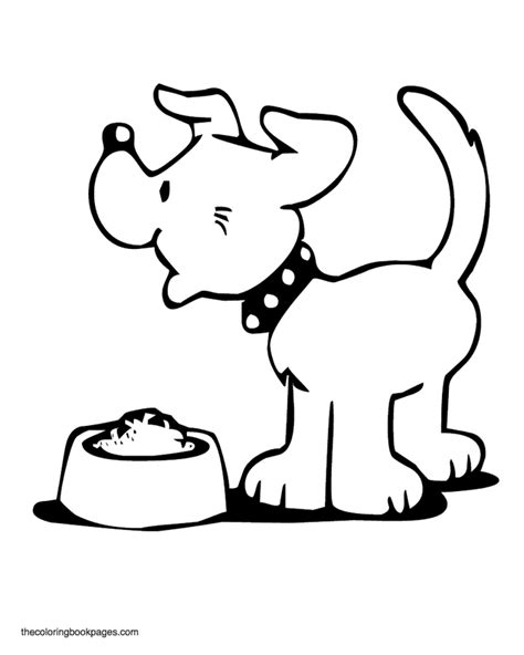 happy dog  food bowl dog coloring book dog coloring page