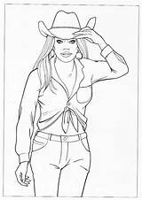 Coloring Pages Western Girl Books sketch template