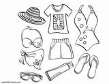 Clothes Coloring Summer Pages Beach Kids Fun Printable Adults Color Print sketch template