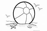 Beach Coloring Ball Pages Starfish Birds Printable Kids sketch template
