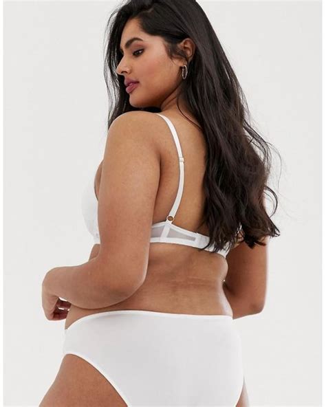 ann summers curve sexy lace plunge bra in white in white lyst