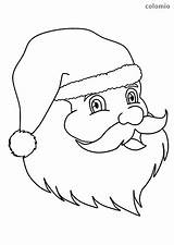 Santa Claus Coloring Smiling Head Pages Bag sketch template
