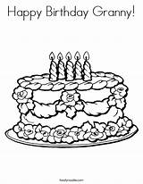 Coloring Twisty Noodle Granny Birthday Happy sketch template