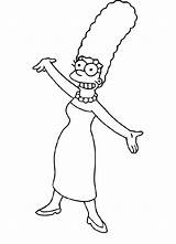 Simpson Marge Pintar Colorare Coloriage Blanco Homer Cartonionline Disegno Caricaturas Zeichnen Paintingvalley sketch template