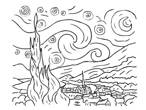 starry night coloring page coloring pages coloring home