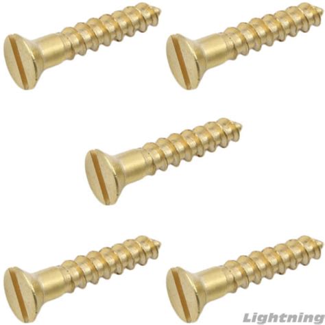 Slotted Flat Head Wood Screw Solid Commercial Brass 3x1 Qty 50 Ebay