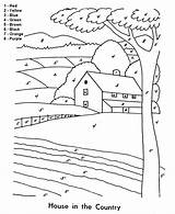 Number Coloring Pages Color Numbers Adult Easy Kids House Printable Country Paint Farm Colouring Beginner Printables Books Sheets Fun Colour sketch template