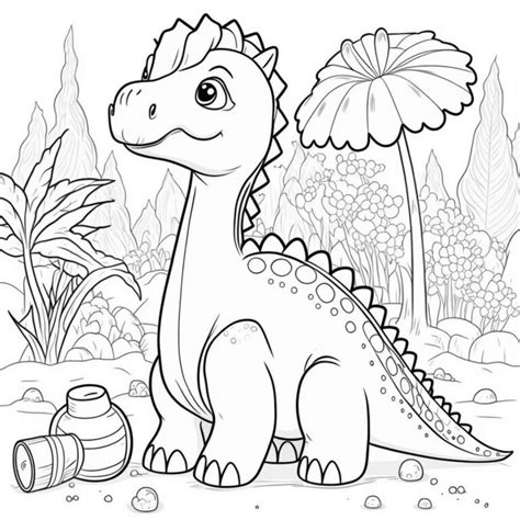 coloriage petit dinosaure  imprimer