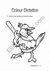 Dictation Colour Worksheet sketch template