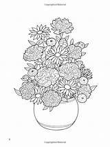 Coloring Book Nature Bouquets Floral Dover Tarbox Charlene Adults Craft Adult Amazon Books Choose Board sketch template