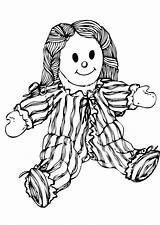 Doll Coloring Large sketch template