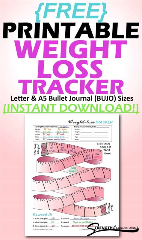 weight loss tracker template  instant
