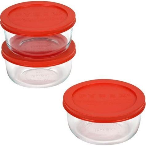 Glass Food Storage Set Container Lids 6 Piece 3 Pyrex 3 Bfa Free