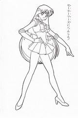 Sailor Mars Hino Rei Moon Coloring Bishoujo Scan Senshi Scanned Self Anime Zerochan sketch template