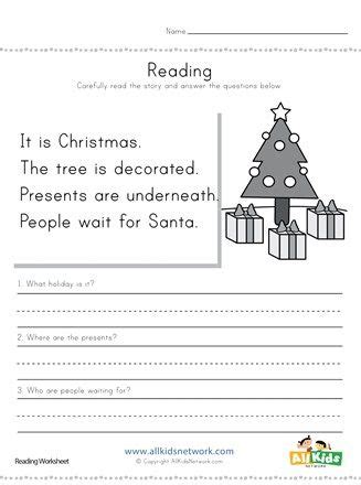 christmas reading comprehension worksheet  kids network