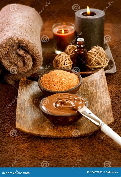 chocolate spa mask stock image image  relaxation brown