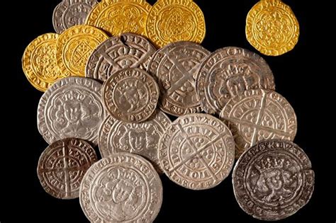 silver coins axe heads   gold ring     priceless medieval  tudor