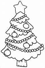 Christmas Tree Coloring Pages Printable Decoration Easy Decorated Trees Kids Ornament Color Cute Hanging Print Clipart Santa Size Pine Drawing sketch template