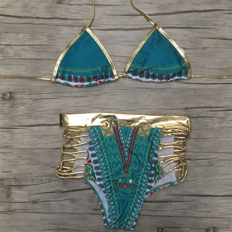 2019 2017 african print two pieces bath suits bikini set sexy geometric